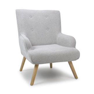An Image of Cinema Flax Effect Armchair In Silver Grey