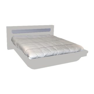 An Image of Pulse High Gloss EU Kingsize Bed In White With LED Lighting