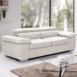 An Image of Amando Fabric 3 Seater Sofa In Beige