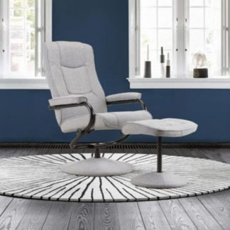 An Image of Memphis Swivel Recliner Chair And Footstool In Grey