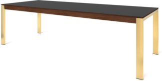 An Image of Custom MADE Corinna 12 Seat Dining Table, Grey HPL and Brass