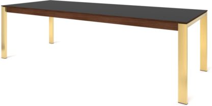 An Image of Custom MADE Corinna 12 Seat Dining Table, Grey HPL and Brass