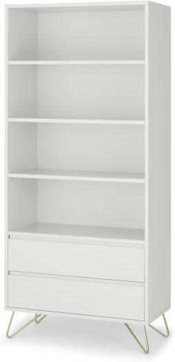 An Image of Elona Bookcase, Ivory White & Brass