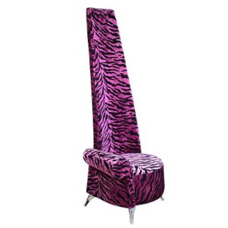 An Image of Amily Right Handed Potenza Chair In Purple Velvet Tiger Print
