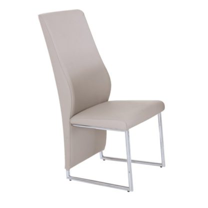 e1e763469c22744132446e26413410e817b8baa3eec4d2046c0fbe8e1692c1e1.jpg An Image of Crystal PU Dining Chair In Champagne With Chrome Legs