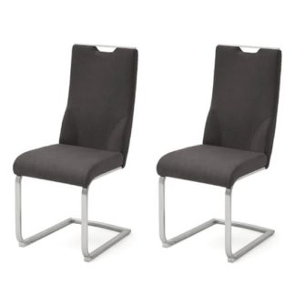 An Image of Jiulia Anthracite Cantilever Dining Chair In A Pair