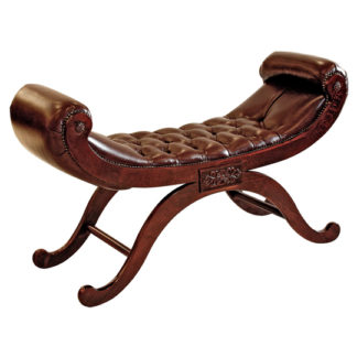 An Image of Winchester Mahogany Luxury Curved Lounge Chaise Chair