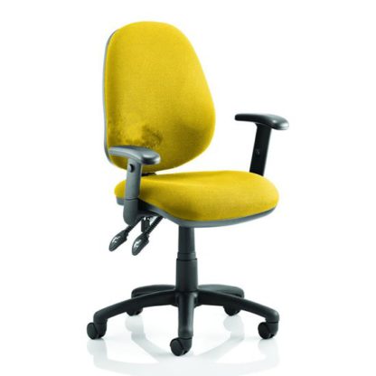 An Image of Luna II Office Chair In Senna Yellow With Arms