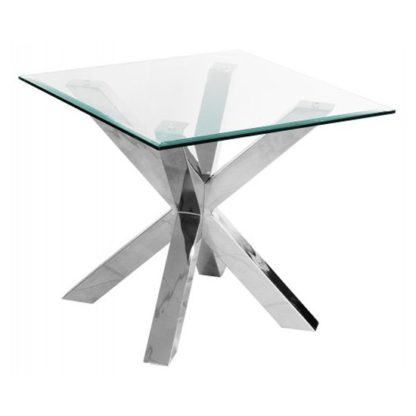 An Image of Crossley Square Clear Glass Lamp Table