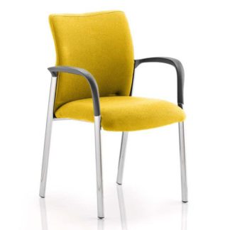 An Image of Academy Fabric Back Visitor Chair In Senna Yellow With Arms