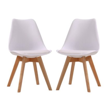 e32026d88874b5dda330c34690e7bd42627fd3fc33e4c1ed8186b3a27e789585.jpg An Image of Louvre White Finish Dining Chairs In Pair