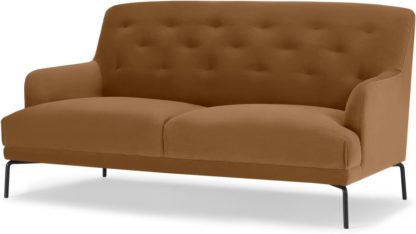 An Image of Attwood 2.5 Seater Sofa, Golden Amber Velvet
