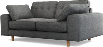 An Image of Content by Terence Conran Tobias, 2 Seater Sofa, Textured Weave Slate, Light Wood Leg