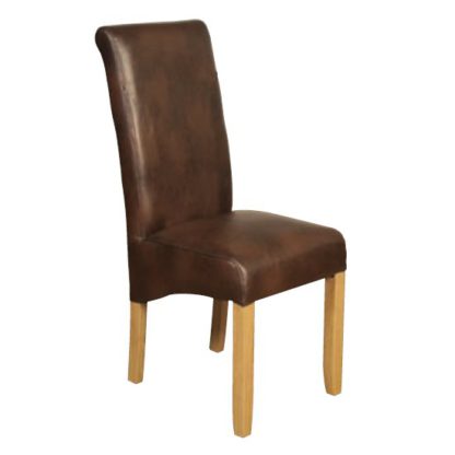 An Image of Sika Leather Air Dining Chair In Tan