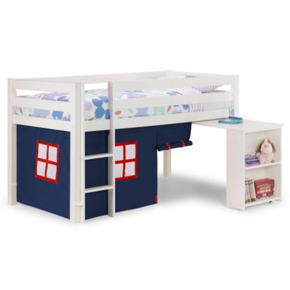 An Image of Wendy Midsleeper Bunk Bed In Surf White With Blue Tent