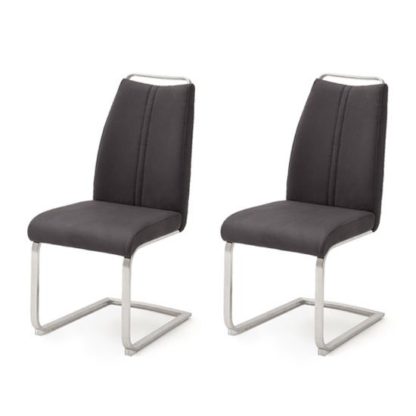 An Image of Giulia Anthracite Cantilever Dining Chair In A Pair