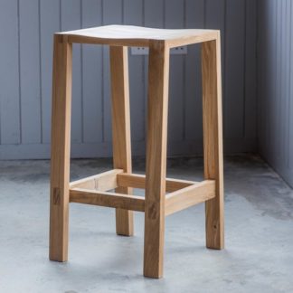 An Image of Kielder Wooden Bar Stool In Oak