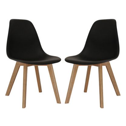 e61a755412fc78a3039e7ee2bcc3ae7d663c419d7e84d23724110fda36a24df5.jpg An Image of Canum Black Plastic Dining Chairs In Pair With Beech Legs