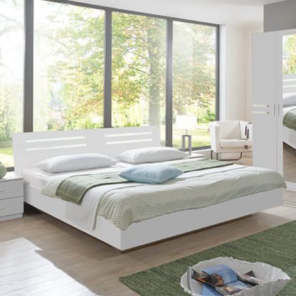 An Image of Susan Wooden King Size Bed In White