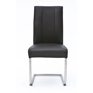 An Image of Alamona 1 Dining Chair In Black Faux Leather