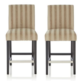 An Image of Alden Bar Stools In Sage Fabric And Black Legs In A Pair