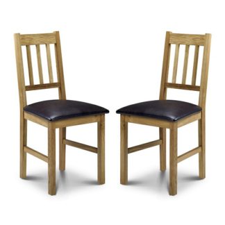 An Image of Coxmoor Wooden Dining Chair In Oiled Oak Finish In A Pair