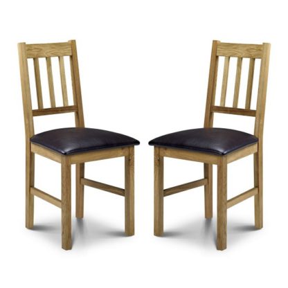 An Image of Coxmoor Wooden Dining Chair In Oiled Oak Finish In A Pair