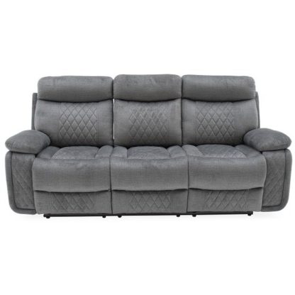 An Image of Katniss Recliner 3 Seater Sofa In Grey Fabric