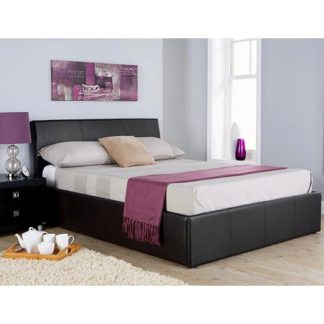 An Image of Ascot Fabric King Size Bed In Black