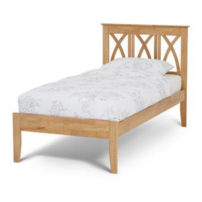 An Image of Autumn Hevea Wooden Single Bed In Honey Oak