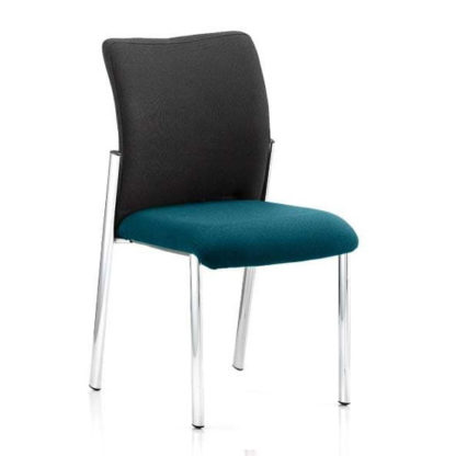 An Image of Academy Black Back Visitor Chair In Maringa Teal No Arms