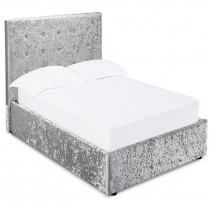 e8f13823f5451d641c76af287df17fa1c4e275d9f67f42131bd894e0ae05256d-1.jpg An Image of Stratford King Size Storage Bed In Silver Crushed Velvet