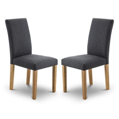 An Image of Hastings Slate Linen Fabric Dining Chair In Pair