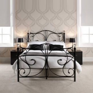An Image of Flora Metal King Size Bed in Black