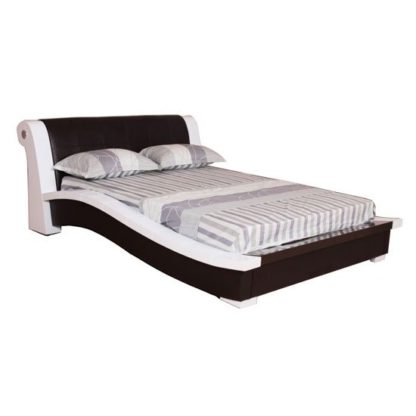 An Image of Mayfair PU And High Gloss Finish King Size Bed