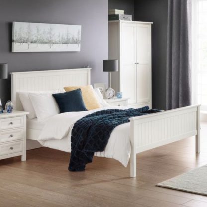 An Image of Maine Wooden Double Bed In Surf White