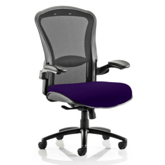 An Image of Houston Heavy Black Back Office Chair With Tansy Purple Seat