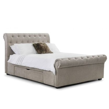 An Image of Kenton Fabric Storage King Size Bed In Mink Chenille
