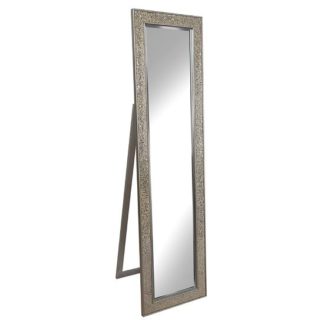An Image of Aliza Floor Standing Cheval Mirror In Champagne Mosaic Frame