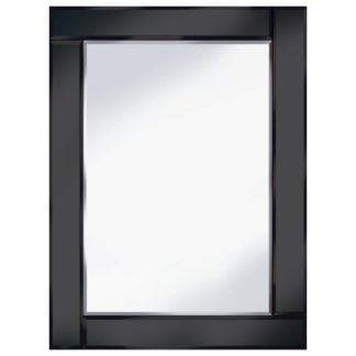 An Image of Bevelled Black 60x80 Rectangle Wall Mirror