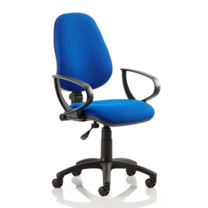 An Image of Eclipse Plus I Office Chair In Blue With Loop Arms