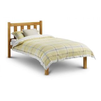 An Image of Lamar Wooden Single Size Bed In Antique Pine Lacquer