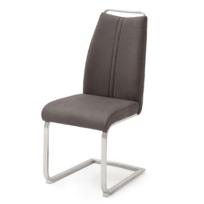 An Image of Giulia Cantilever Dining Chair In Brown