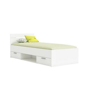 An Image of Astro Storage Single Bed In Pearl White With 2 Drawers