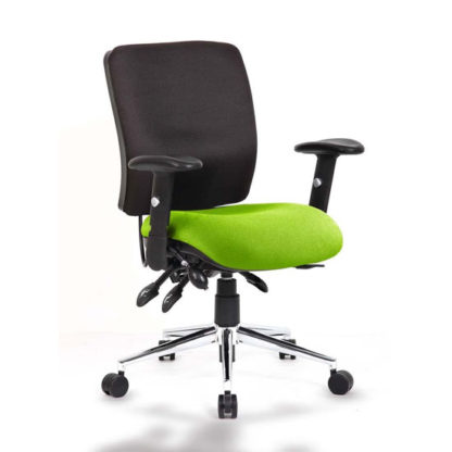 An Image of Chiro Medium Back Office Chair With Myrrh Green Seat