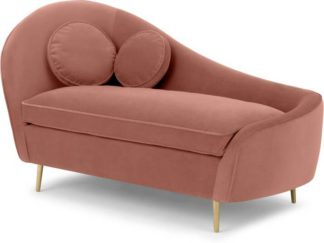 An Image of Kooper Right Hand Facing Chaise Longue, Blush Pink Velvet