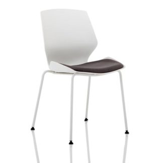 An Image of Florence Fabric Office Visitor Chair In Dark Grey