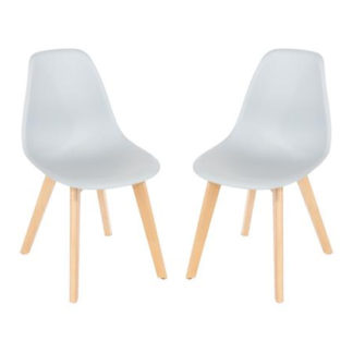 An Image of Arturo Grey Bistro Chair In Pair With Wooden Legs