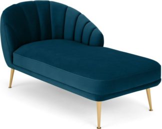 An Image of Primrose Right Hand Facing Chaise Longue, Velvet Petrol Teal