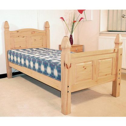 An Image of Corona High Footend Wooden Single Bed In In Oak